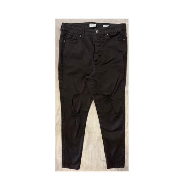 Sofia Rosa Women’s Ankle Jeans Size 12 Black Stretch High Rise 25” - Picture 1 of 3